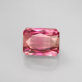 Tourmaline bicolore naturelle taille émeraude, 3,46 ct, VVS
