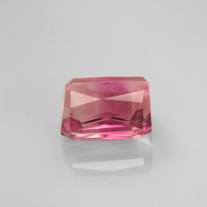 Tourmaline bicolore naturelle taille émeraude, 3,46 ct, VVS