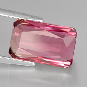Tourmaline rose naturelle taille émeraude, 5,07 ct, VVS