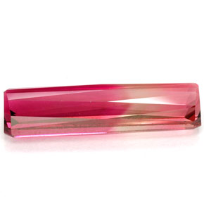 Tourmaline bicolore naturelle taille émeraude, 4,28 ct, VVS-VS