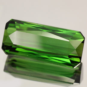 Tourmaline vert naturelle taille émeraude, 7,45 ct, VVS