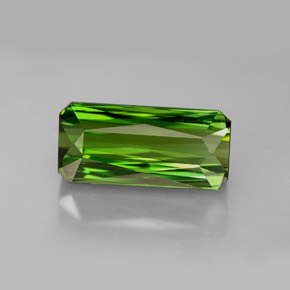 Tourmaline vert naturelle taille émeraude, 6,86 ct, VVS