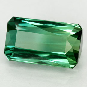 Tourmaline vert naturelle taille émeraude, 3,29 ct, VVS