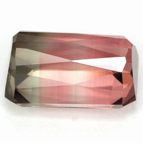 Tourmaline multicolore naturelle taille émeraude, 5,46 ct, VVS