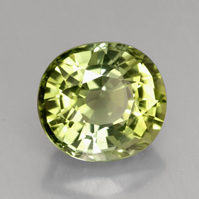 Tourmaline vert naturelle coupe ovale, 3,10 ct, VVS