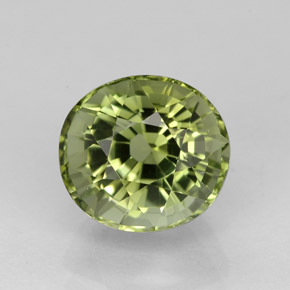 Tourmaline vert naturelle coupe ovale, 2,18 ct, VVS