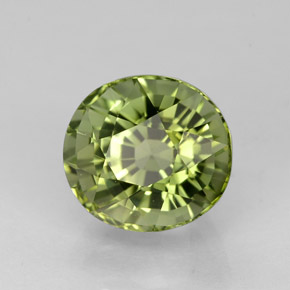 Tourmaline vert naturelle coupe ovale, 2,18 ct, VVS