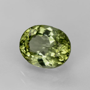 Tourmaline vert naturelle coupe ovale, 2,62 ct, VVS