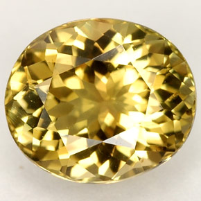 Tourmaline jaune naturelle coupe ovale, 2,25 ct, VVS