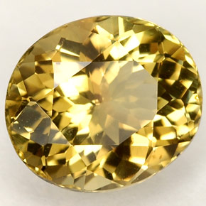 Tourmaline jaune naturelle coupe ovale, 2,25 ct, VVS