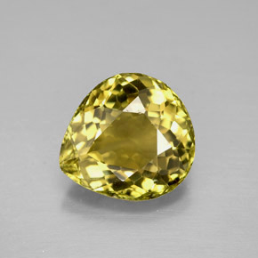 Tourmaline jaune naturelle en forme de poire, 2,59 ct, IF