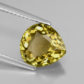 Tourmaline jaune naturelle en forme de poire, 2,59 ct, IF