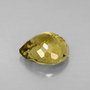 Tourmaline jaune naturelle en forme de poire, 2,59 ct, IF