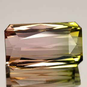 Tourmaline multicolore naturelle taille émeraude, 11,84 ct, VVS