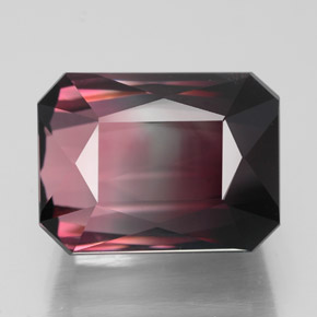 Tourmaline bicolore naturelle taille émeraude, 6,67 ct, VVS
