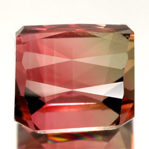 Tourmaline multicolore naturelle taille émeraude, 3,88 ct, VVS-VS