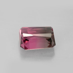 Tourmaline bicolore naturelle taille émeraude, 5,27 ct, VVS