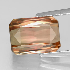 Tourmaline multicolore naturelle taille émeraude, 5,23 ct, VS