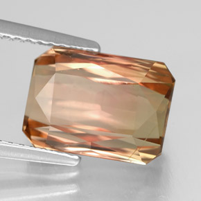 Tourmaline multicolore naturelle taille émeraude, 5,23 ct, VS