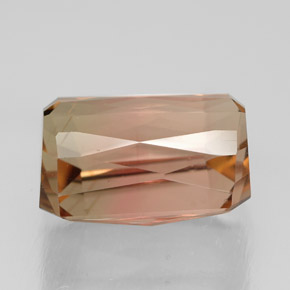 Tourmaline multicolore naturelle taille émeraude, 5,23 ct, VS