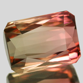 Tourmaline multicolore naturelle taille émeraude, 4,65 ct, VVS
