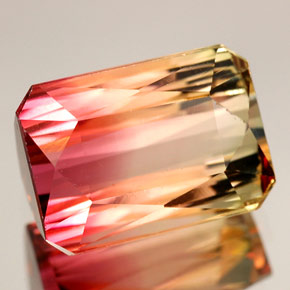 Tourmaline multicolore naturelle taille émeraude, 9,35 ct, VVS-VS