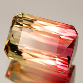 Tourmaline multicolore naturelle taille émeraude, 9,35 ct, VVS-VS