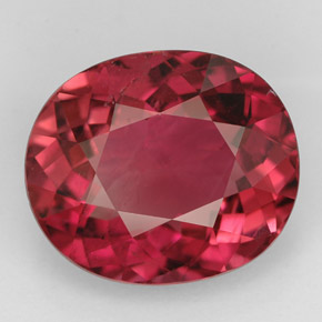 Tourmaline rouge naturelle coupe ovale, 6,90 ct, VS-SI