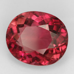 Tourmaline rouge naturelle coupe ovale, 6,90 ct, VS-SI