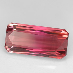 Tourmaline rose naturelle taille émeraude, 5,22 ct, IF