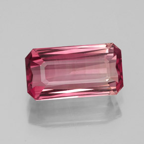 Tourmaline rose naturelle taille émeraude, 2,17 ct, VVS