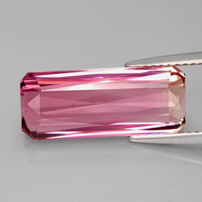 Tourmaline rose naturelle taille émeraude, 5,99 ct, IF