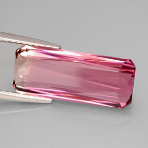 Tourmaline rose naturelle taille émeraude, 5,99 ct, IF