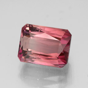 Tourmaline rose naturelle taille émeraude, 3,55 ct, VS-SI