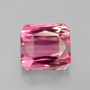 Tourmaline rose naturelle taille émeraude, 3,95 ct, VVS-VS