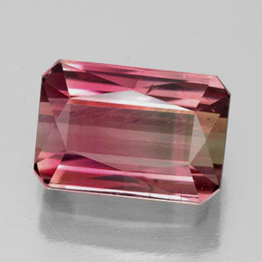 Tourmaline rose naturelle taille émeraude, 4,35 ct, VS-SI