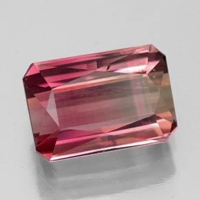 Tourmaline rose naturelle taille émeraude, 4,35 ct, VS-SI