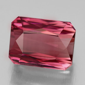 Tourmaline rose naturelle taille émeraude, 4,61 ct, VVS