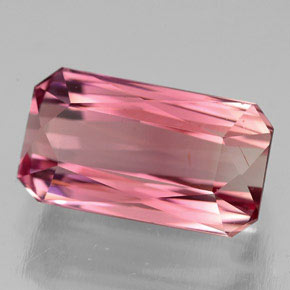 Tourmaline rose naturelle taille émeraude, 5,13 ct, VVS