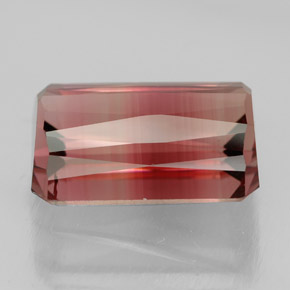 Tourmaline bicolore naturelle taille émeraude, 6,72 ct, VVS