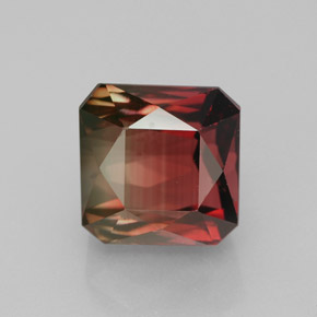 Tourmaline bicolore naturelle taille émeraude, 5,28 ct, IF