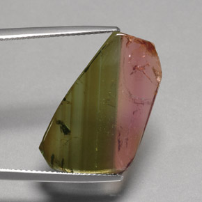 Tourmaline multicolore naturelle transparent, 12,07 ct, transparent / translucide