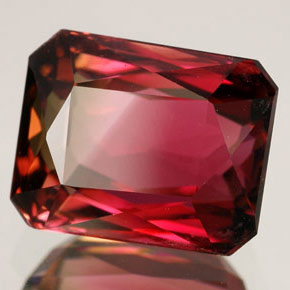 Tourmaline multicolore naturelle taille émeraude, 5,07 ct, VVS