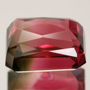 Tourmaline multicolore naturelle taille émeraude, 5,07 ct, VVS