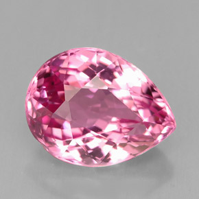 Tourmaline rose naturelle en forme de poire, 3,39 ct, VVS