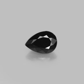 Tourmaline noir naturelle en forme de poire, 0,84 ct, opaque