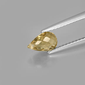 Tourmaline jaune naturelle briolette, 0,94 ct, VS