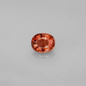 Tourmaline orange naturelle coupe ovale, 0,87 ct, VVS