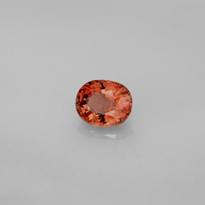Tourmaline orange naturelle coupe ovale, 0,87 ct, VVS