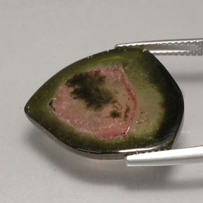 Tourmaline multicolore naturelle transparent, 12,35 ct, transparent / translucide